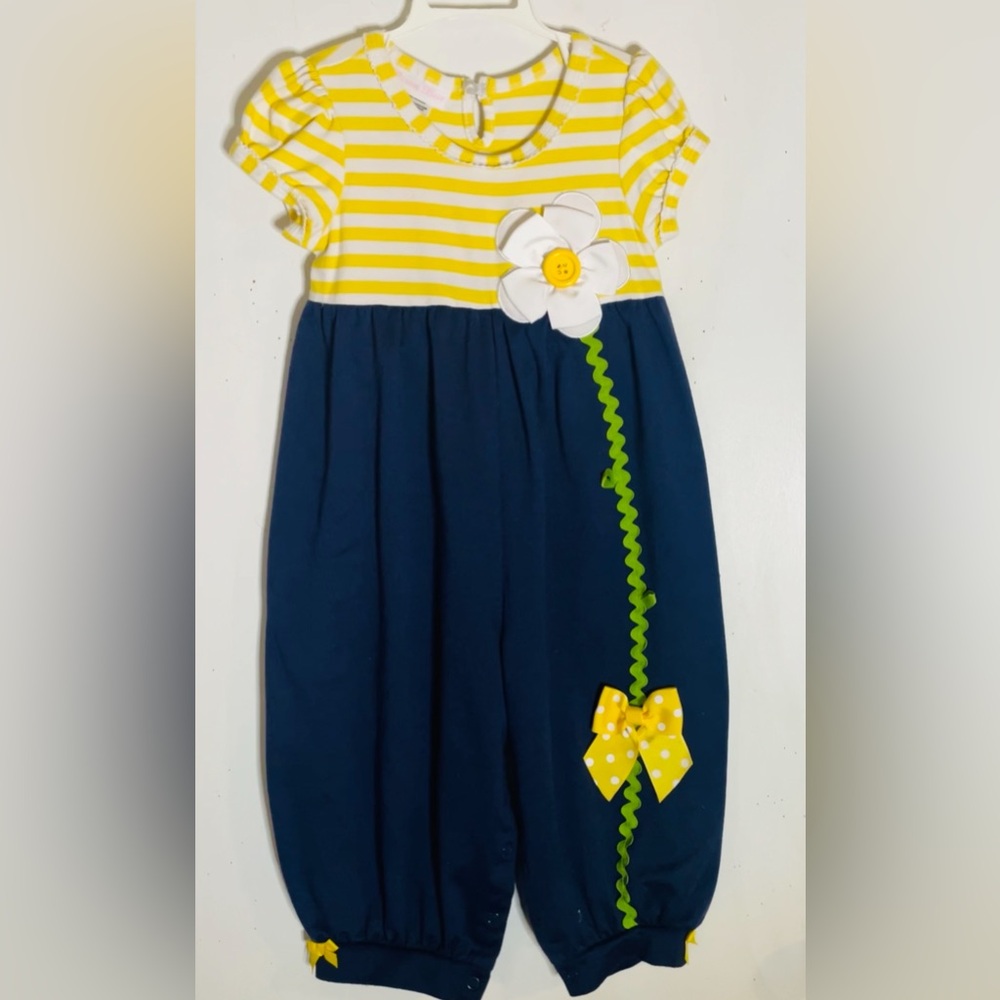 Bonnie Baby 2014 Ylw/Wht Stripe & Navy Color Jumper with ‘90s Vibe - FIRM PRICE